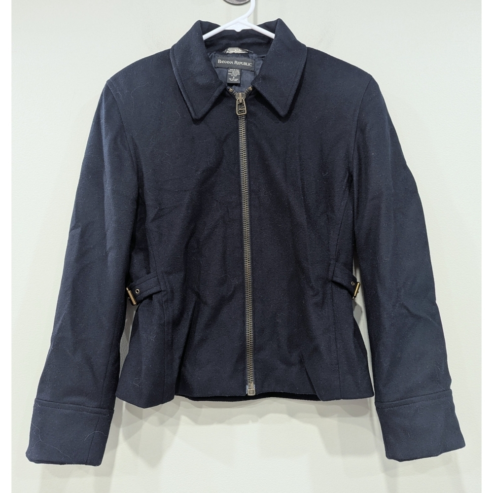 Banana Republic Navy Zip-Front Jacket